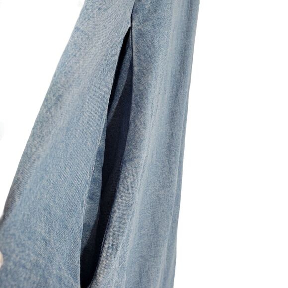 Rebecca Minkoff Summer Short Dress Small Blue Denim Chambray Off Shoulder Pocket - Picture 5 of 9